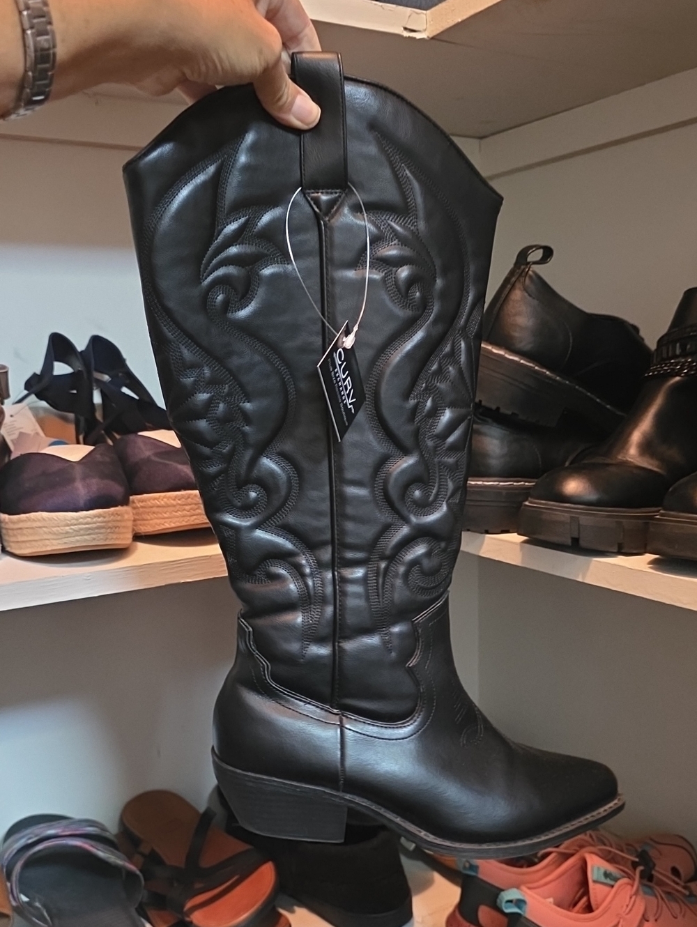 TORRID Black Western-Style Knee-High Boot - PERFECT SHAPE